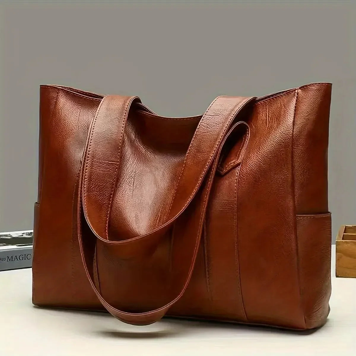 Cartera Lisa Vintage – Gran Capacidad Diaria
