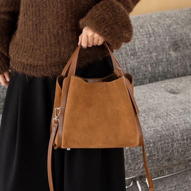 Cartera Balde de Gamuza Genuina – Vintage Premium