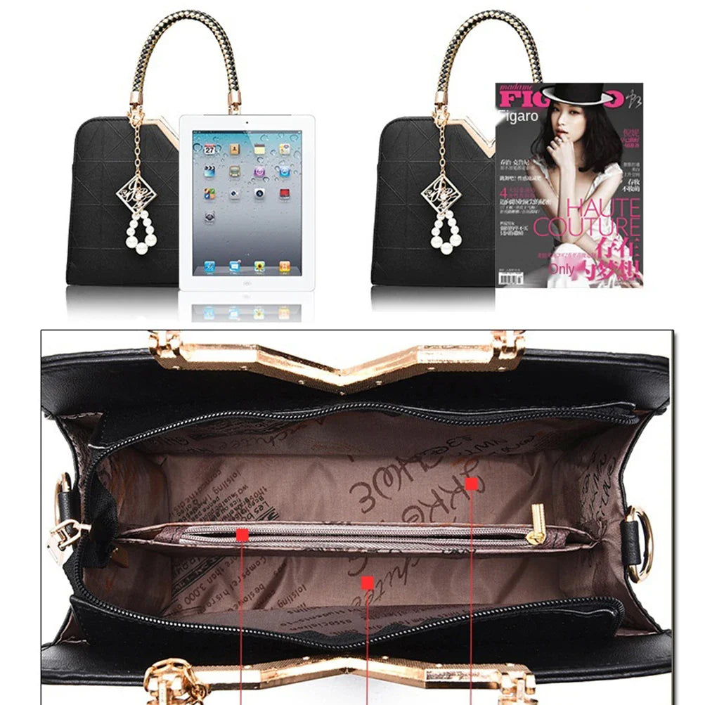 Cartera con Agarradera y Perlas – Diseño Estilo Valija