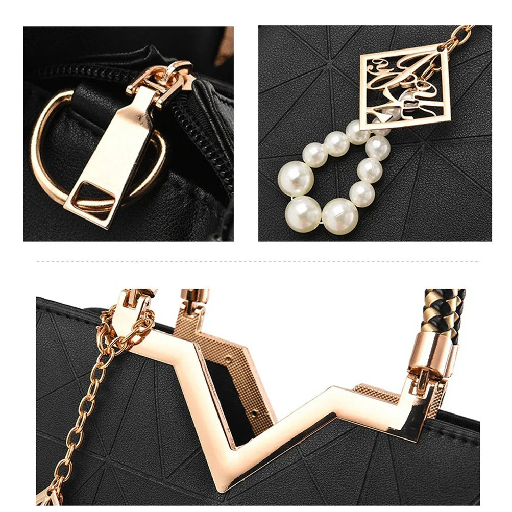 Cartera con Agarradera y Perlas – Diseño Estilo Valija