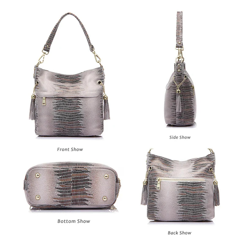 Cartera Balde de Cuero Genuino – Grabado y Gamuza