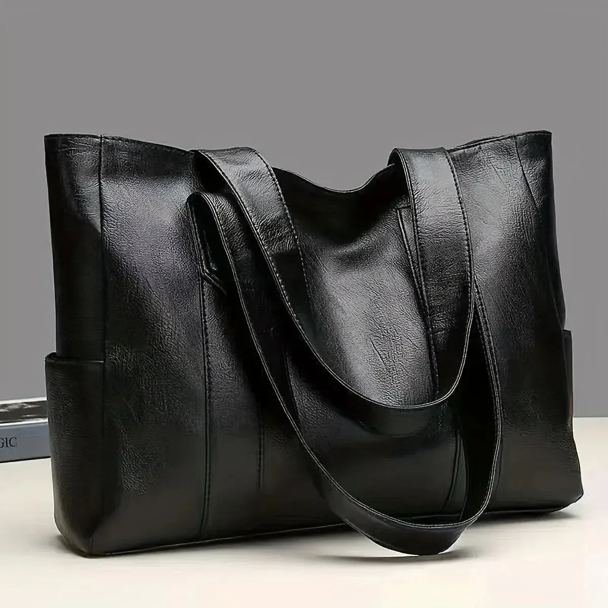 Cartera lisa vintage gran capacidad