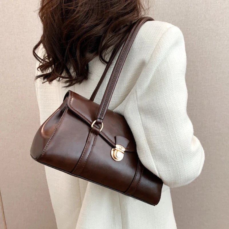 Cartera Tote Retro Estilo Inglés – Bajo Brazo Vintage